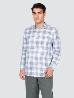 Wrangler - Men's Checked Grey Regular Fit Shirt