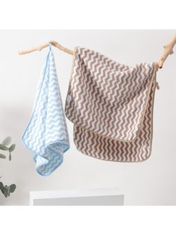 Kuber Industries - 2 Piece Hand Towel Set 280 GSM & Workout Towels Super Absorbent Blue (M)