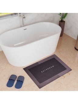 Kuber Industries - Rectangular Bathroom Mat Soft Anti Skid Non Woven Floor Mat HY094 Wine