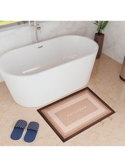 Kuber Industries - Rectangular Bathroom Mat Soft Anti Skid Non Woven Floor Mat HY093 Brown