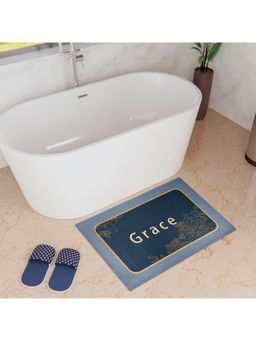 Kuber Industries - Rectangular Bath mat Soft Anti Skid Door Mat Non Woven Floor Mat HY092 Blue