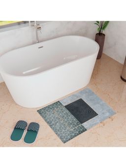 Kuber Industries - Rectangular Bath mat Soft Anti Skid Door Mat Non Woven Floor Mat HY067 Green