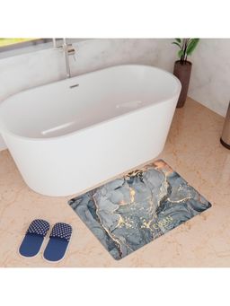 Kuber Industries - Bath Mat, Diatom Mud Rectangular Mat, Anti Skid Door Mat, Bath Mat, HY043 Gray
