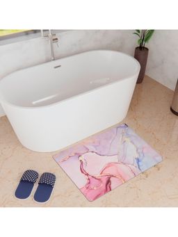 Kuber Industries - Bath Mat, Diatom Mud Rectangular Mat, Anti Skid Door Mat, Bath Mat, HY040 Pink