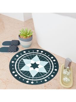 Kuber Industries - Round Star Bathmat | Anti Skid Door Mat | Super Absorbent Bath Mat | HY029 | Green