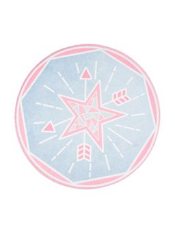 Kuber Industries - Round Star Bathmat | Anti Skid Door Mat | Super Absorbent Bath Mat | HY028 | Pink