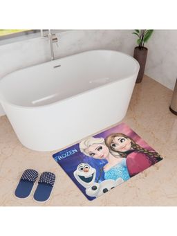 Kuber Industries - Disney Frozen Bath mat Anti Skid Door Mat Super Bath Mat HY022 Blue & Purple