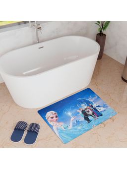 Kuber Industries - Disney Frozen Bathmat Anti Skid Door Mat Super Absorbent Bath Mat HY016 Blue