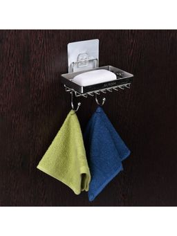 Kuber Industries - Soap Holder | Wall Mounted Soap Dish Rack | Dish Strainer Rack | JPJ1025 | Silver