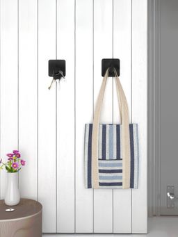 Kuber Industries - 2 Pieces Towel Hooks | Self Adhesive Wall Hooks Black