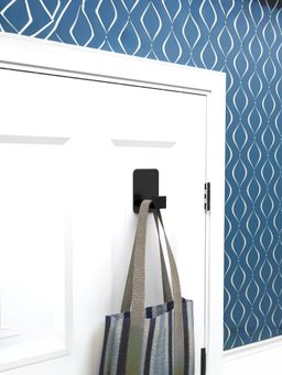 Kuber Industries - 1 Piece Towel Hooks | Self Adhesive Wall Hooks Black