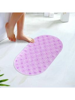 Kuber Industries - Bath Mat PVC Bathroom Mat Shower Bath Mat Floor Tub Mat Oval Mud Mat Purple