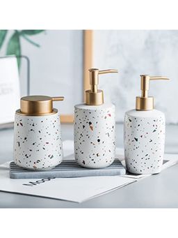 Kuber Industries - Liquid Soap, Handwash Soap, Soap Dispenser for Wash Basin |3 Piece Set White