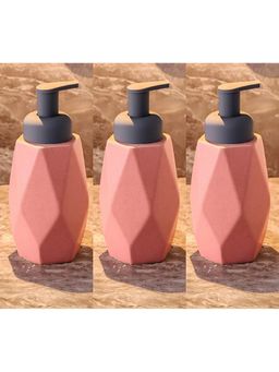 Kuber Industries - Liquid Soap Dispenser | Handwash Soap Dispenser | 3 Piece | 400 ml | JY00014 | Pink