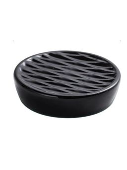 Kuber Industries - Soap Holder | Ceramic Bathroom Soap Tray | Soap Holder for Kitchen Sink | Black