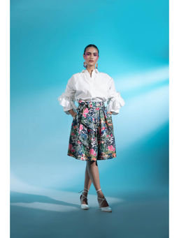 Gazab By Miku Kumar - Multi-Colour Amour Paris Skirt with Shirt (Set of 2)