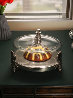 Trovea's - Winter Wonder Glass Cloche With Metal Stand
