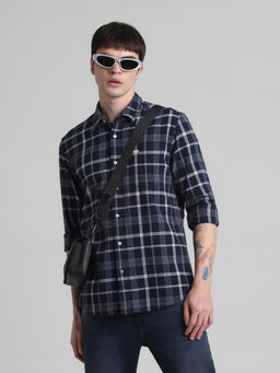 Jack & Jones - Navy Blue Regular Fit Casual Shirt