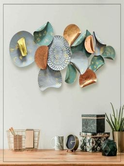 The Art House - Abstract Turquoise Metal Wall Art