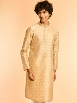 Diwas by Manyavar - Beige Art Silk Celebration Kurta for Men