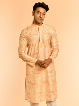Diwas by Manyavar - Peach Kurta for Men