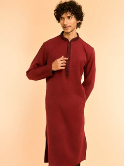 Diwas by Manyavar - Maroon Magnificence Kurta for Men