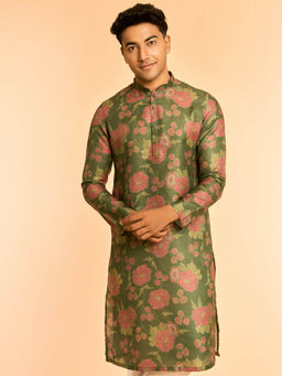 Diwas by Manyavar - Green Kurta for Men