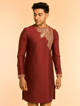 Diwas by Manyavar - Maroon Radiance Kurta for Men