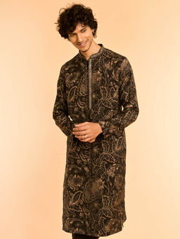 Diwas by Manyavar - Black Elegance Kurta for Men