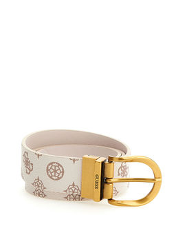 Guess - Women White Monogram Pu Belt