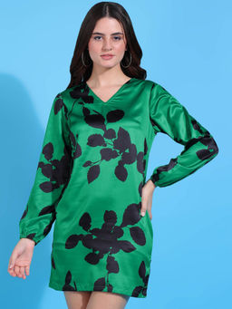 Dodo & Moa - Women Green Floral Mini Dress