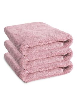 Heelium - Bamboo Bath Towel, Soft, Absorbent & Odour Free, 140x70cm, Set of 3, Peach