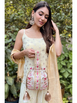 MasQ - Womens Embellished Beige Potli Bag