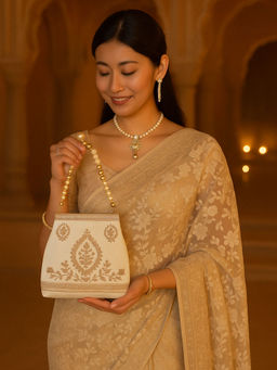 MasQ - Womens Embroidered Ivory Potli Bag