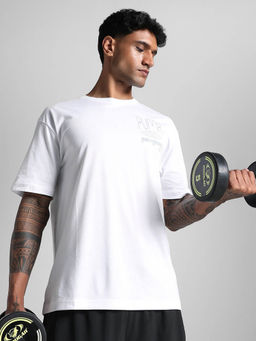 Puma - White Graphic Illustrative Relaxed Fit Training T-shirt