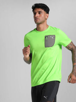 Puma - Green Solid Flex Training Pocket T-shirt