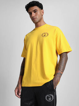 Puma - Yellow Oversized Printed T-shirt