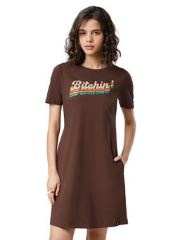 The Souled Store - Brown Bitchin Crew Pocket Dresses