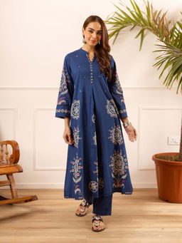 Autumnlane - Karen Cobalt Printed Kurta with Pant