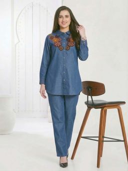 Autumnlane - Kipling Floral Embroidery Denim Co-Ord Set