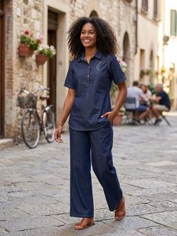 Autumnlane - Prisha Uranian Denim Cotton Co-Ord Set