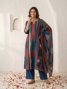 Autumnlane - Swades Trypan Cotton Kurta with Pant & Dupatta