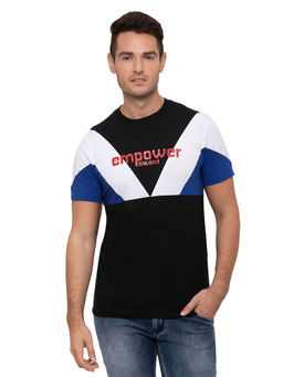 Being Human - Men Colorblock Black T-Shirt