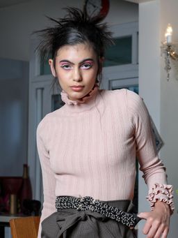 Odette - Gorgeous Black Embellished Elastic Belt