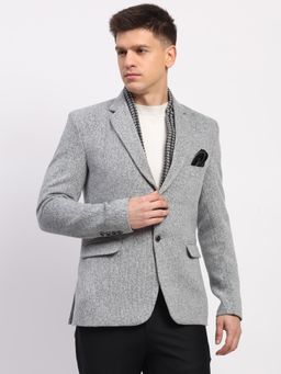Global Republic - Grey Polyester Blend Melange Blazer
