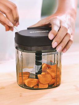 Borosil - Eazypull Chopper with 6 Blades and Chopping Bowl