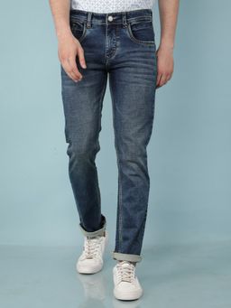 CRIMSOUNE CLUB - Men's Blue Slim Fit Jeans