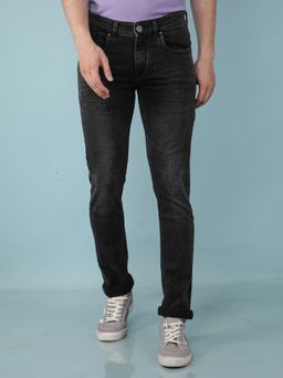 CRIMSOUNE CLUB - Men's Black Slim Fit Jeans