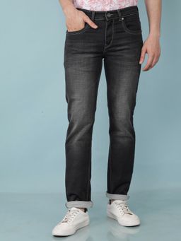 CRIMSOUNE CLUB - Men's Black Straight Fit Jeans