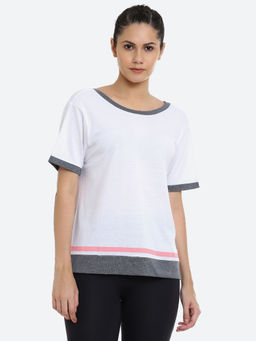ASICS - W Color Block Ss White Women Gym & Training T-shirts